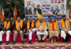 BJP leaders at a party programme at Bari Brahmana on Sunday.