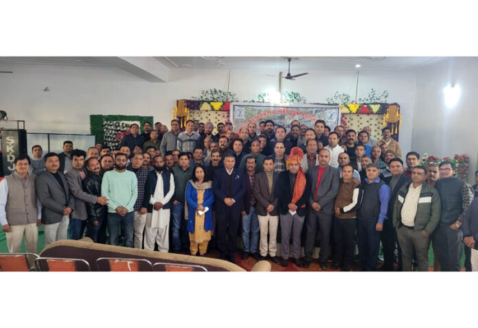 Members of JKTJAC during teachers’ convention at Bhalwal.