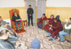 LG Ladakh interacting with a delegation on Saturday.