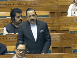 Union Minister Dr Jitendra Singh speaking on the new Nuclear Bill in Lok Sabha on Monday.