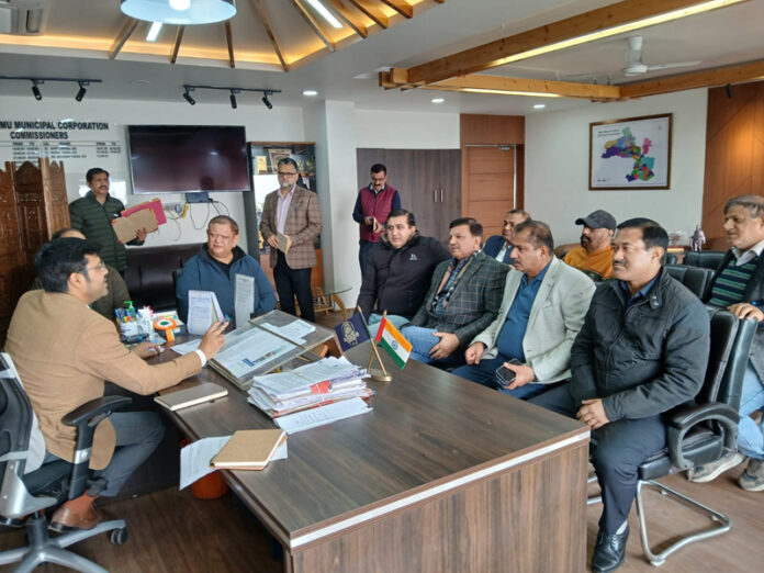 CCI delegation during meetinig with JMC Commissioner Devansh Yadav in Jammu on Wednesday.