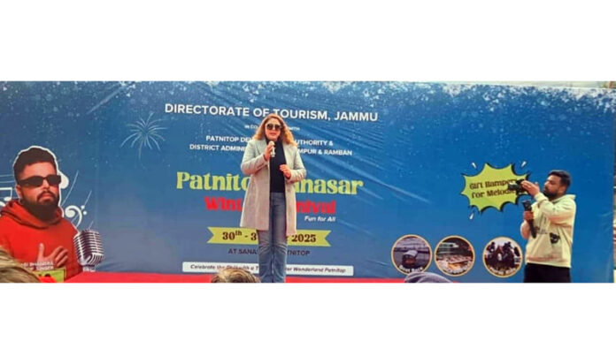 An artist performing during Winter Carnival at Sansar on Tuesday.