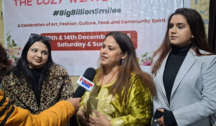 Dr Nidhi Gupta talking to the Excelsior at Jammu on Thursday.