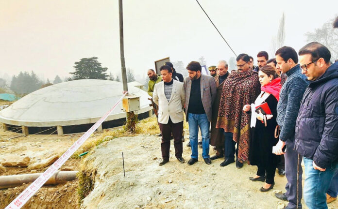 Minister Javed Ahmed Rana during his visit to Nishat water treatment plant.