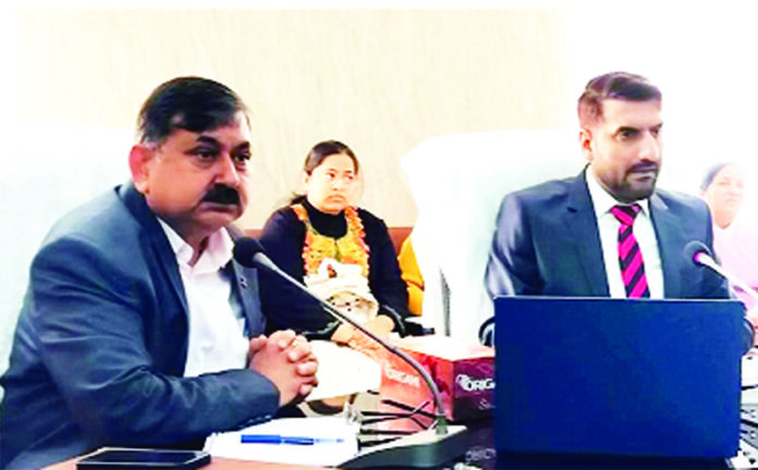 Secretary RDD chairing a meeting at Poonch on Saturday.