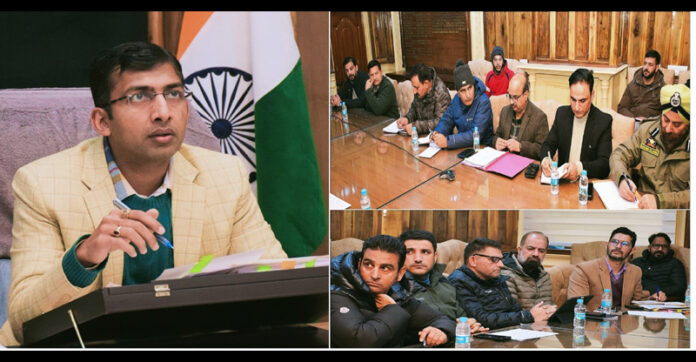 Div Comm Anshul Garg chairing a meeting to review the regulation of vehicular movement on the Srinagar–Sonmarg–Gumri (SSG) road. Div Comm Anshul Garg chairing a meeting to review the regulation of vehicular movement on the Srinagar–Sonmarg–Gumri (SSG) road.