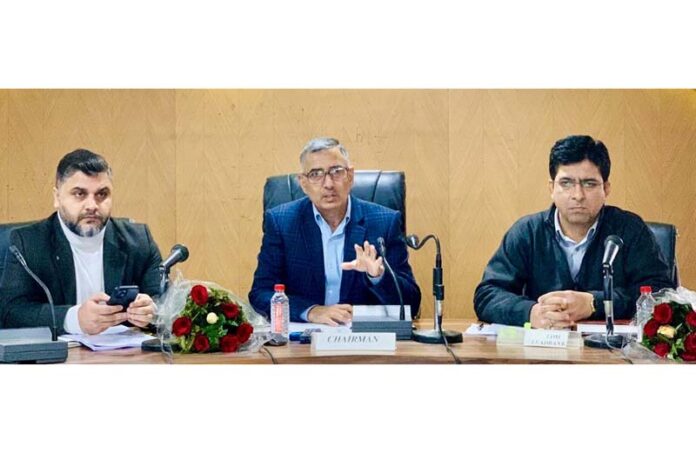 DC Rajesh Sharma chairing District Level Review Committee (DLRC) meeting to review the performance of banks in Kathua.