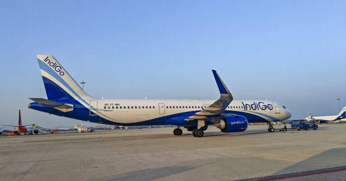 IndiGo flight prepares for takeoff at Bengaluru airport