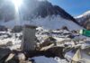 A view of snow at Baltal on Sunday. -Excelsior/Firdous
