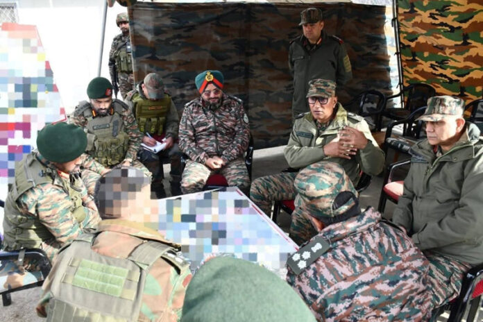 Northern Command chief Lt Gen Pratik Sharma reviewing the situation.