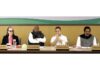 Senior Congress leaders at the CWC meeting in New Delhi on Saturday.