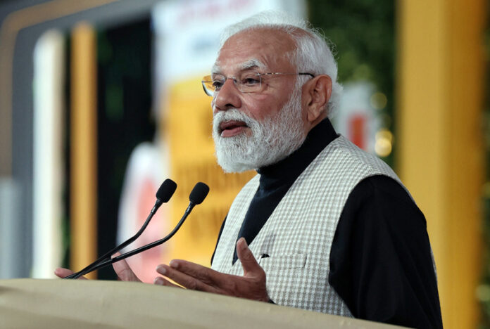 Prime Minister Narendra Modi addresses Hindustan Times Leadership Summit 2025, in New Delhi on Saturday. (UNI) Prime Minister Narendra Modi addresses Hindustan Times Leadership Summit 2025, in New Delhi on Saturday. (UNI)