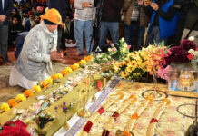 LG Manoj Sinha pays tribute to Sahibzades at Jammu on Friday.