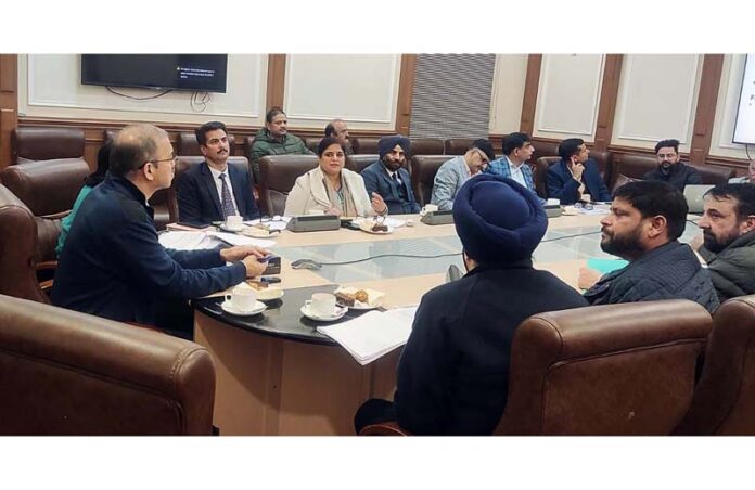 Pr. Secy Finance, Santosh D Vaidya chairing a meeting with AJKTWA members and other officials in Jammu.