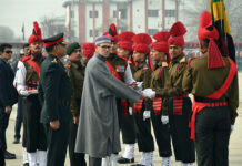People concerned over governance, not nomenclature: Omar Chief Minister Omar Abdullah at the Passing Out Parade in Srinagar on Thursday. Another pic on page 4. - Excelsior/Shakeel