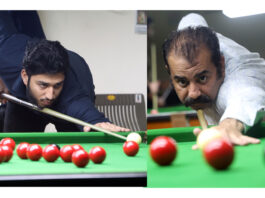 Umar Islam and Vishal Abrol in action during a match at MA Stadium. —Excelsior/Rakesh