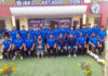 JKCA selected squad for U-16 Boys’ Vijay Merchant Trophy posing for a group photograph.