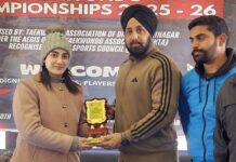 Dignitaries being honoured during a programme.