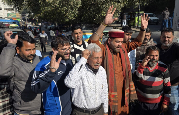 People during a protest against Rohingyas and Bangladeshis at Jammu. — Excelsior/Rakesh People during a protest against Rohingyas and Bangladeshis at Jammu. — Excelsior/Rakesh