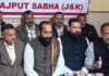 YRS leaders during a press conference at Jammu on Friday.