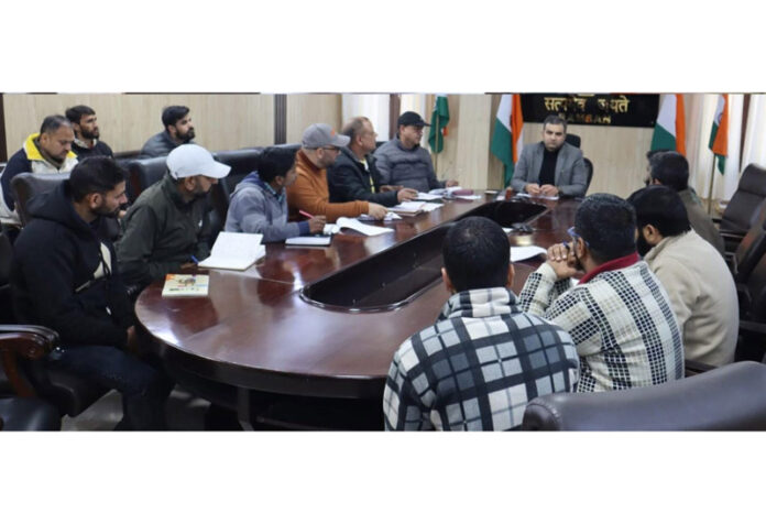 DC Ramban chairing a meeting on Saturday.