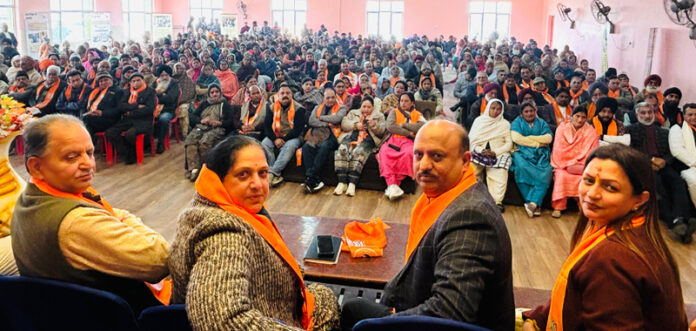 BJP leaders during a function in Ramgarh on Tuesday.