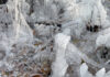As temperatures plunge across Kashmir, icicles formed at Habdipora in south Kashmir’s Shopian district. —Excelsior/Younis Khaliq