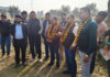 MLA Bahu, Ch. Vikram Randhawa launching development works in Chowadhi on Thursday.