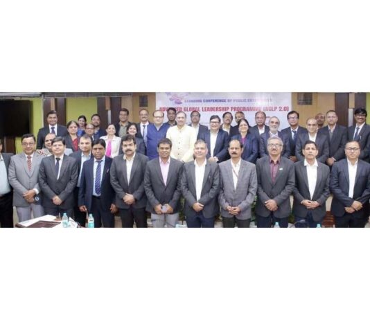 Atul Sobti, DG, SCOPE posing along with the participating students during a function on Thursday.