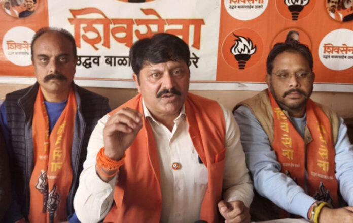 Shiv Sena leaders addressing a press conference in Jammu on Sunday.