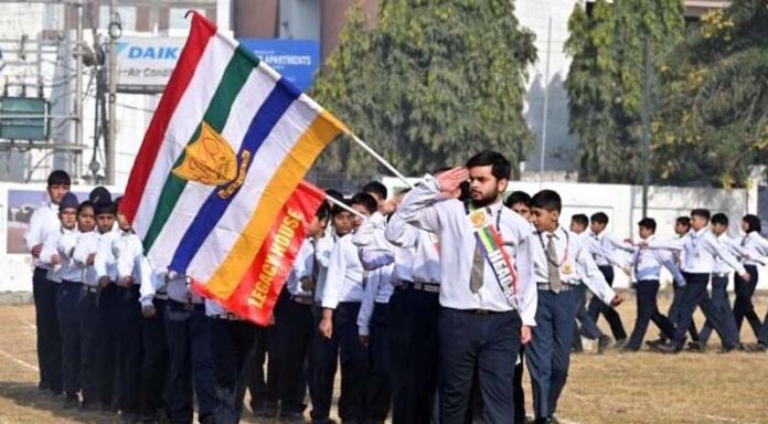 Students in impressive March Past during an Annual Sports Day. Students in impressive March Past during an Annual Sports Day.