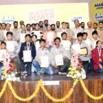 Kuldeep Sharma, Center Head of ALLEN posing along with the students in Jammu.