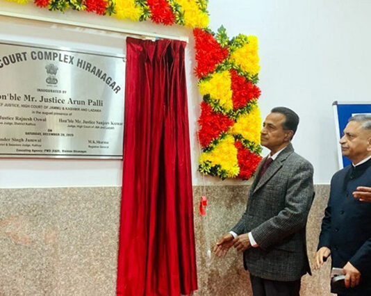 CJ inaugurating Court Complex at Hiranagar on Saturday.
