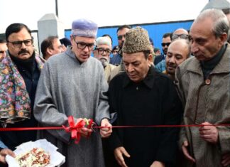 CM inaugurating a project in Budgam on Thursday.