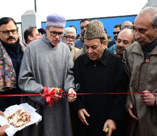 CM inaugurating a project in Budgam on Thursday.
