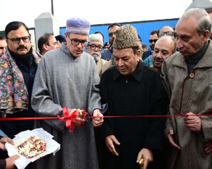 CM inaugurating a project in Budgam on Thursday.