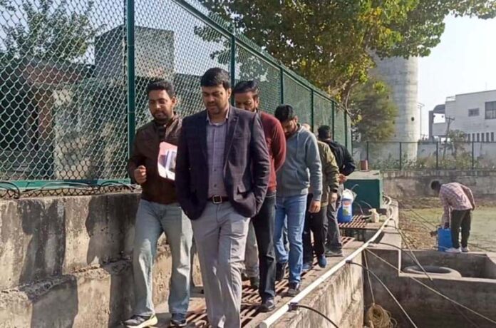 JMC Commissioner, Dr. Devansh Yadav during inspection of restoration of water bodies in Jammu on Thursday. JMC Commissioner, Dr. Devansh Yadav during inspection of restoration of water bodies in Jammu on Thursday.