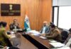 Div Com chairing a meeting at Jammu on Thursday.