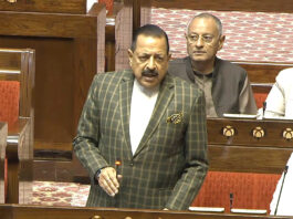 Union Minister Dr. Jitendra Singh speaking in the Rajya Sabha on Thursday.