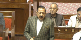 Union Minister Dr. Jitendra Singh speaking in the Rajya Sabha on Thursday.