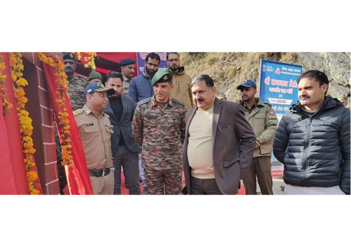 Civil and Army officers during inauguration of road in Poonch.