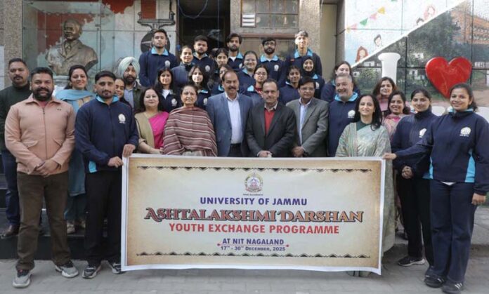 JU students team being flagged off for Youth Exchange Programme.