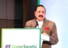 Union Minister Dr. Jitendra Singh addressing "Green Sarathi Summit" at New Delhi on Friday.