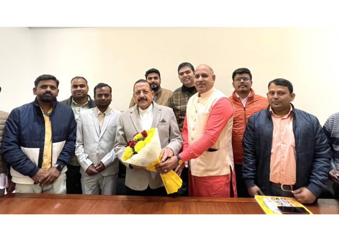 A delegation of Central Secretariat Services (CSS) Employees’ Association calling on Union Minister Dr. Jitendra Singh at Parliament House, New Delhi on Tuesday.