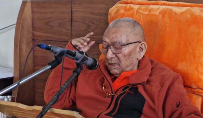 Swami Ramswaroop delivering sermons among devotees during a function on Wednesday. Swami Ramswaroop delivering sermons among devotees during a function on Wednesday.