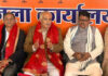 BJP leaders in a meeting at Nowshera on Monday.
