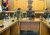 IGP Jammu chairing a meeting of police officers on Sunday.