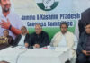 JKPCC chief T.H Karra, working president Raman Bhalla and others during a party meeting in Jammu.