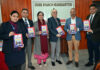 DGP Nalin Prabhat releasing Crime Branch's booklet 'Cyber Shield' at the organization's headquarters in Jammu on Sunday.