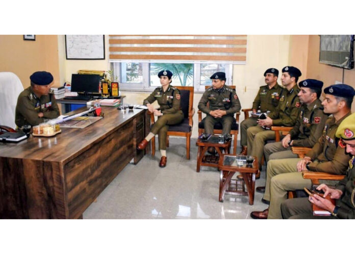 IGP Jammu chairing a meeting at Katra on Saturday.